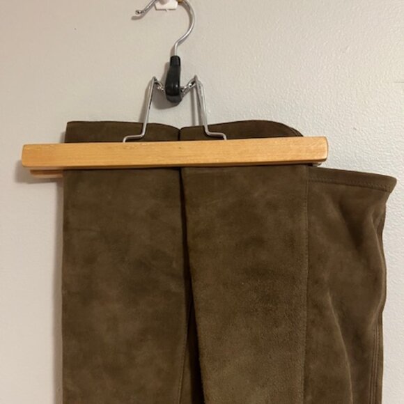 Stuart Weitzman Suede RESERVE over the knee boots, size 37 brown khaki - Picture 3 of 15